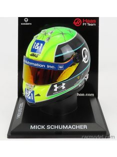   Mini Helmet - Schuberth Helmet F1 Casco Helmet Vf-22 Team Haas N 47 Season 2022 Mick Schumacher Green Black Yellow