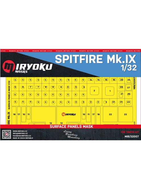 Miryoku - 1/32 SPITFIRE Mk.IX -  Surface panels mask