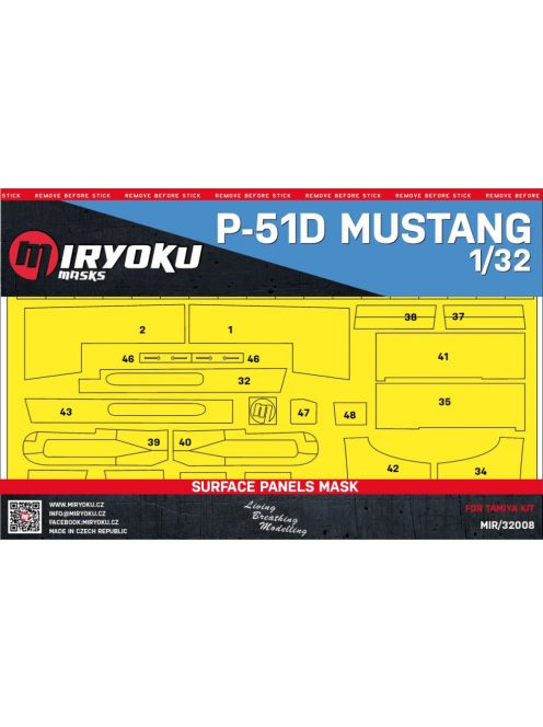 Miryoku - 1/32 P-51D MUSTANG -  Surface panels mask