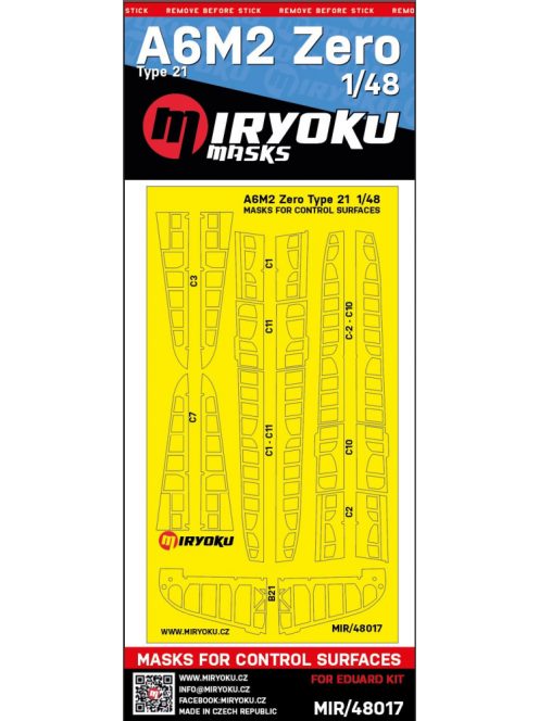 Miryoku - 1/48 A6M2 Zero Type 21 -  Masks for control surfaces