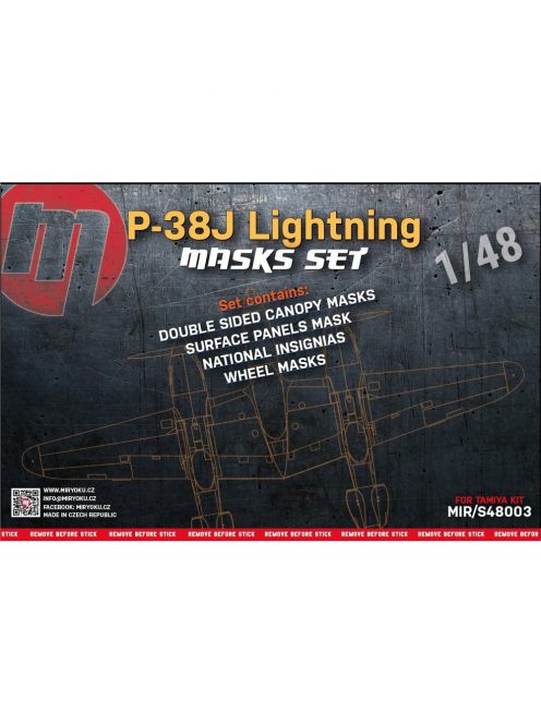 Miryoku - 1/48 P-38J LIGHTNING - MASKS SET - Miryoku