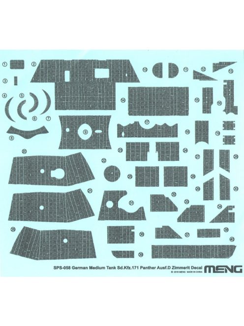 Meng Model - German Medium Tank Sd.Kfz.171 Panther Ausf.D Zimmerit Decal