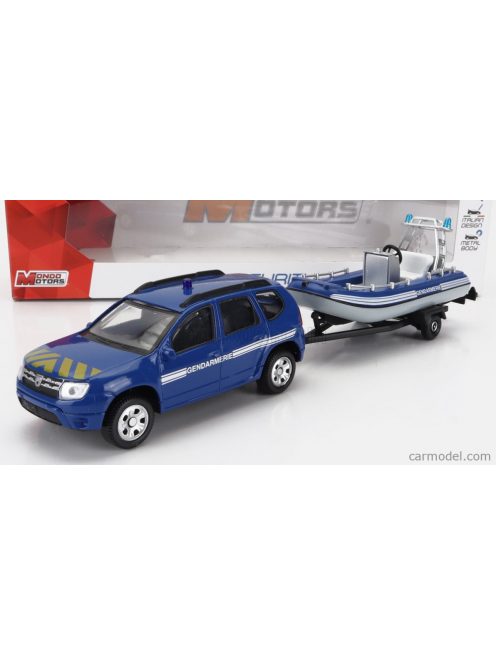 Mondomotors - Dacia Duster Gendarmerie Con Carrello E Gommone 2020 - Trailer And Motorboat Blue