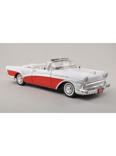 Motor-Max - Buick Roadmaster Convertible, weiss/rot, 1957, 1:18