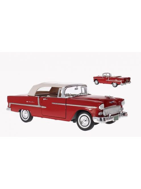 Motor-Max - Chevrolet Bel Air Convertible, rot, 1955, 1:18