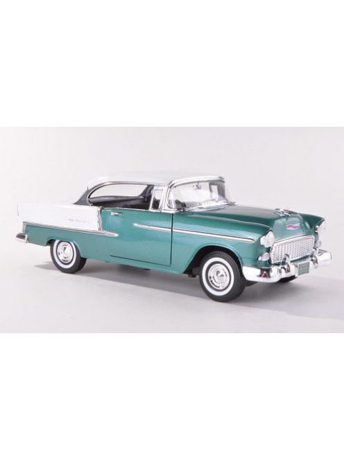 Motor-Max - Chevrolet Bel Air Hardtop, dunkelgrün/weiss, 1955, 1:18