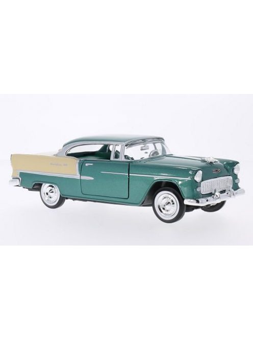 Motor-Max - Chevrolet Bel Air Hardtop, grün/beige, 1955, 1:24