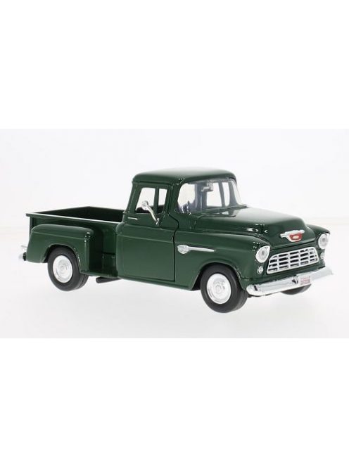 Motor-Max - Chevrolet 5100 Stepside Pick Up, dunkelgrün, 1955, 1:24