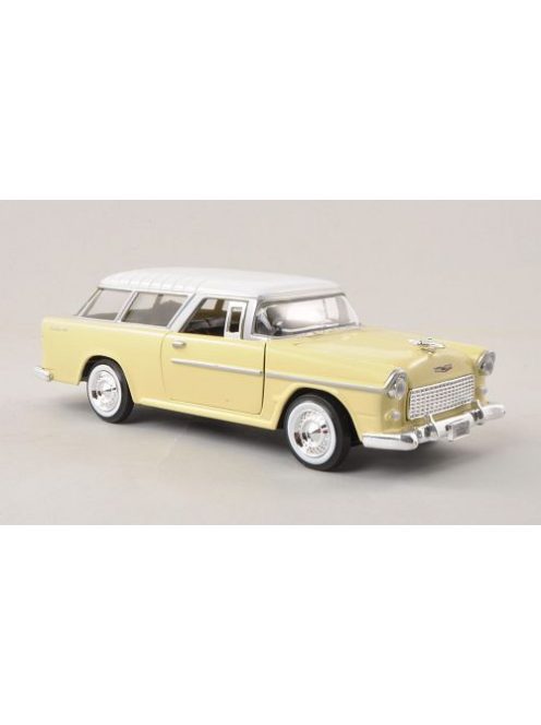 Motor-Max - Chevrolet Bel Air Nomad, hellgelb/weiss, 1955, 1:24