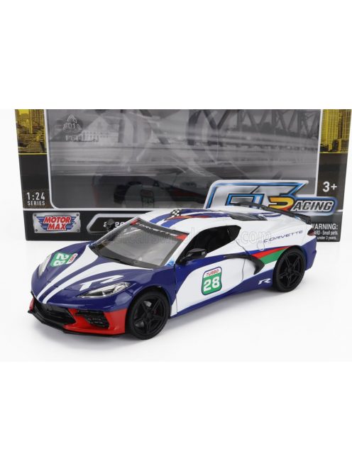 Motor-Max - CHEVROLET CORVETTE N 28 RACING 2020 WHITE BLUE