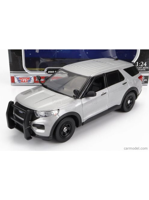 Motor-Max - Ford Usa Utility Police Interceptor With Push Bumper 2022 Silver