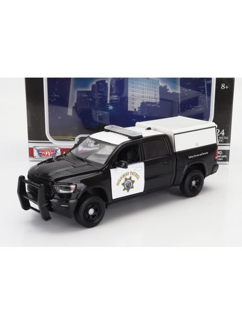 Motor-Max - DODGE RAM 1500 PICK-UP LARAMINE CREW CAB CALIFORNIA HIGHWAY PATROL POLICE 2019 BLACK WHITE