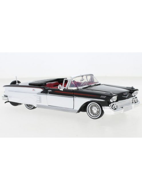 Motor-Max - Chevrolet Impala Convertible, schwarz/weiss, 1958, 1:24