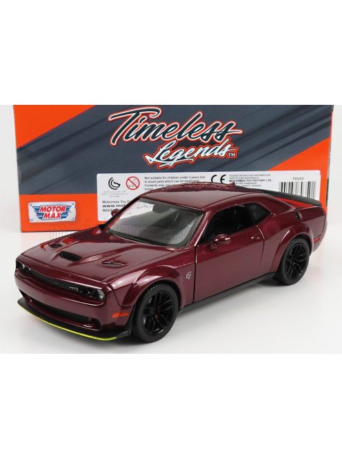 Motor-Max - DODGE CHALLENGER HELLCAT SRT COUPE 2018 BURGUNDY