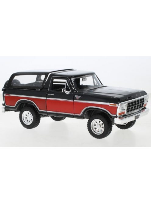 Motor-Max - Ford Bronco Ranger XLT, schwarz/rot, 1978, 1:24