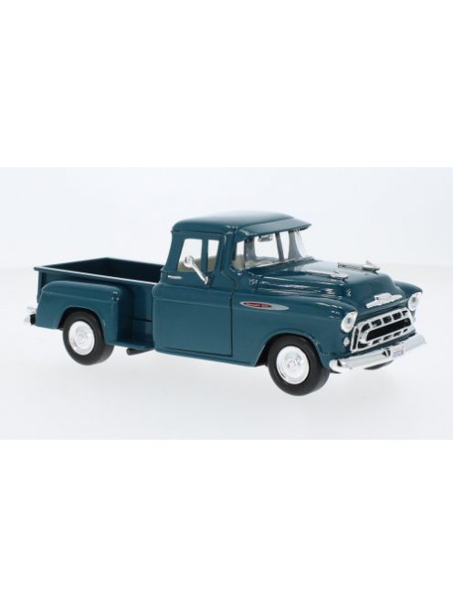 Motor-Max - Chevrolet 3100 Stepside Pick Up, dunkeltürkis, 1957, 1:24