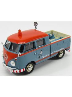   Motor-Max - VOLKSWAGEN T1 TYPE 2 DOUBLE CABINE PICK-UP KUNDENDIEST 1962 LIGHT BLUE ORANGE