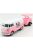 Motor-Max - VOLKSWAGEN T1 TYPE 2 VAN ICE CREAM WITH TRAILER 1962 WHITE PINK