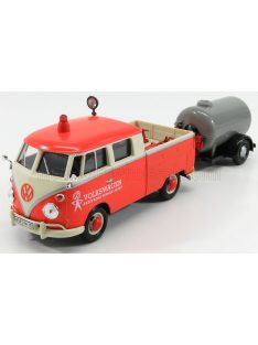   Motor-Max - VOLKSWAGEN T1 TYPE 2 DOUBLE CABINE ROAD SERVICE WITH TANKER TRAILER 1962 ORANGE CREAM SILVER