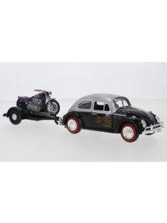 Motor-Max - VW Käfer, schwarz/silber, 1966, 1:24