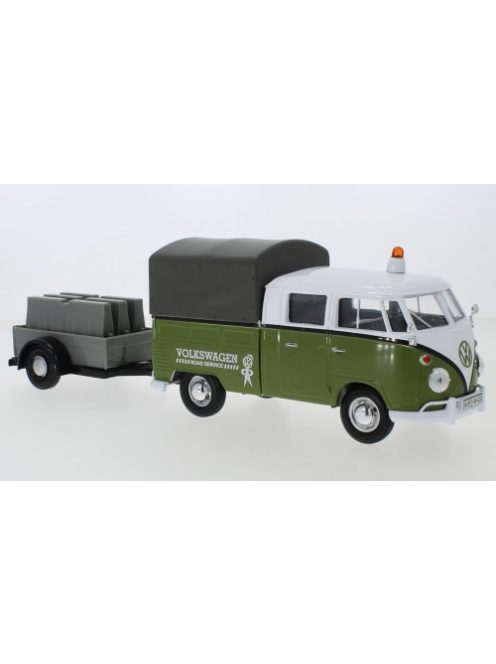 Motor-Max - VW T1 Doppelkabine, grün/weiss, Volkswagen Road Service, 1:24