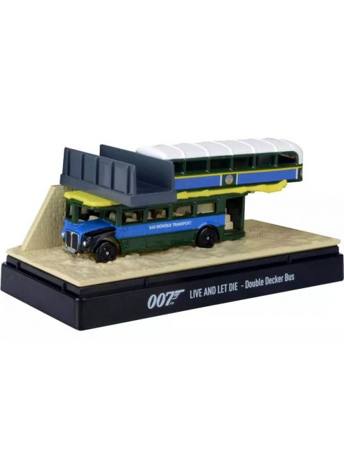 Motor-Max - DECKER DIORAMA - AUTOBUS WITH BRIDGE 1960 - 007 JAMES BOND - LIVE AND LET DIE - VIVI E LASCIA MORIRE BLUE GREEN