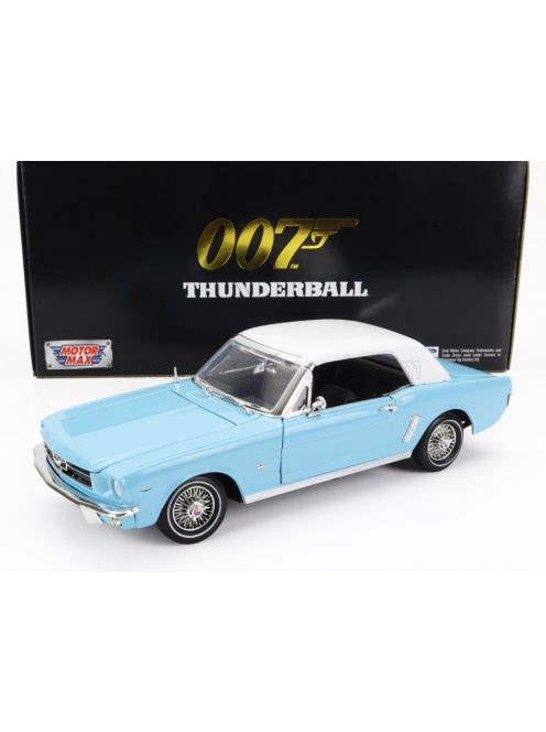 Motor-Max - FORD USA MUSTANG CONVERTIBLE SPIDER 1967 - 007 JAMES BOND - THUNDERBALL - OPERAZIONE TUONO LIGHT BLUE WHITE