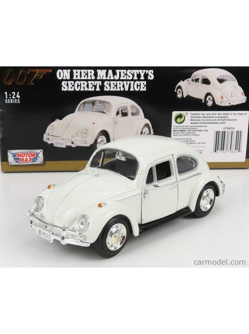 Motor-Max - Volkswagen Beetle 1967 - 007 James Bond - On Her Majesty'S Secret Service - Al Servizio Segreto Di Sua Maesta' White