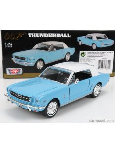   Motor-Max - Ford Usa Mustang Convertible Spider 1967 - 007 James Bond - Thunderball - Operazione Tuono Light Blue White