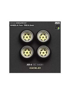   Mothobby/Bnds - 1:64 Xr-4 (Wheel: 6.7Mm, Tyre: 8.3Mm) Gold - Wheel & Tyre Set - 4 Pcs