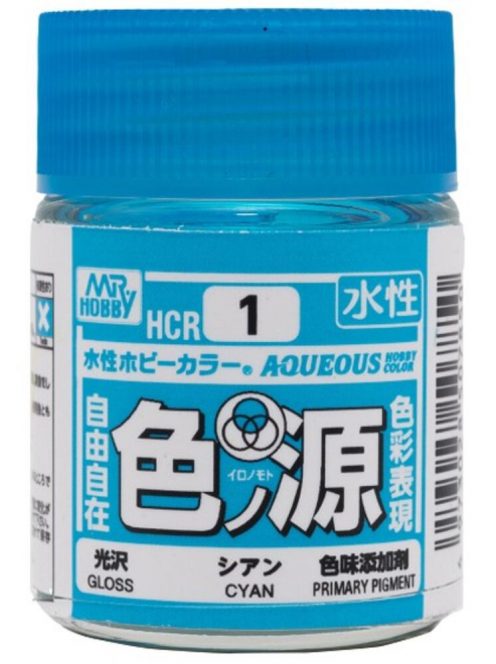 Mr Hobby - Mr Hobby -Gunze Aqueous Hobby Colors  (18 ml) Primary Color Pigment Cyan