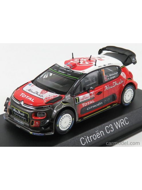 Norev - Citroen C3 Wrc Abu Dhabi N 7 Rally Pologne 2017 A.Mikkelsen - A.Jaeger Red White Black