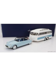 Norev - Citroen Ds19 With Roulotte 1960 Blue White