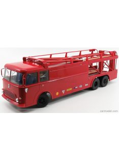   Norev - Fiat Bartoletti 306/2 Truck 3-Assi Car Transporter 24H Le Mans 1970 Movie - Steve Mcqueen Red