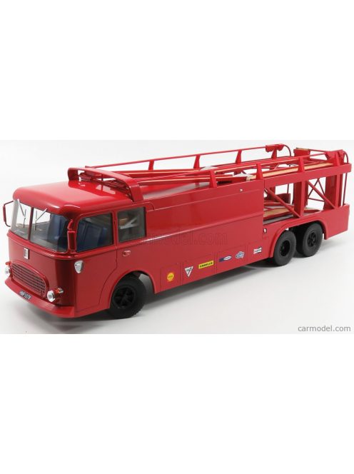 Norev - Fiat Bartoletti 306/2 Truck 3-Assi Car Transporter 24H Le Mans 1970 Movie - Steve Mcqueen Red