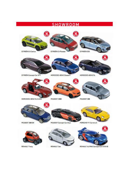 Norev - 1:60 Display 42 Models Assorted Showroom - 1 Piece