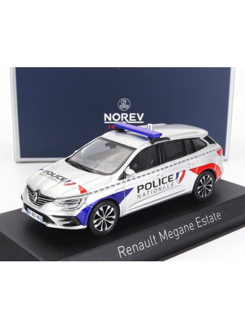 NOREV - RENAULT MEGANE SPORT TOURER SW STATION WAGON POLICE NATIONALE 2022 SILVER RED