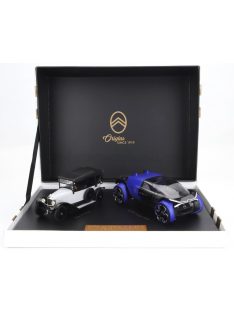   NOREV - CITROEN COFFRET SET 2X TYPE A CABRIOLET CLOSED 1919 + 19_19 CONCEPT ELECTRIC 2019 WHITE BLACK BLUE GREY