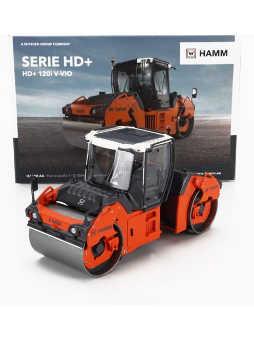 NZG - HAMM HD + 120i VO RULLO VIBRANTE BITAMBURO LISCIO - SCHIACCIASASSI - STONE CRUSHER ROLL ORANGE GREY WHITE