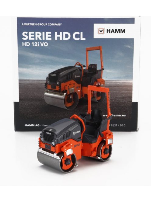 NZG - HAMM HD 12 VO RULLO VIBRANTE BITAMBURO LISCIO - SCHIACCIASASSI - STONE CRUSHER ROLL ORANGE GREY