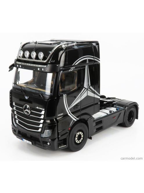 Nzg - Mercedes Benz Actros 2 1863 Gigaspace 4X2 Mirrorcam Tractor Truck Logo Mercedes 2-Assi 2018 Black