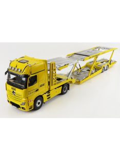   NZG - MERCEDES BENZ ACTROS 2 1863 GIGASPACE 4x2 MIRRORCAM TRUCK ADAC CAR TRANSPORTER 2018 YELLOW BLACK