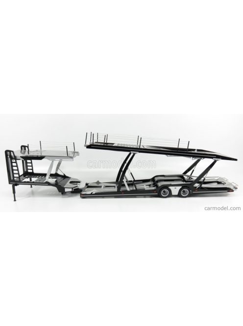 Nzg - Accessories Trailer For Actros 2 1863 Gigaspace 2018 Truck Car Transporter - Cars Not Included Black Silver