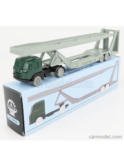 Officina-942 - Fiat 682 T2 Truck Bisarca Car Transporter 1955 Green Silver