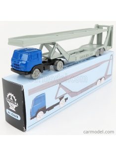   Officina-942 - Fiat 682 T2 Truck Bisarca Car Transporter 1955 Blue Silver