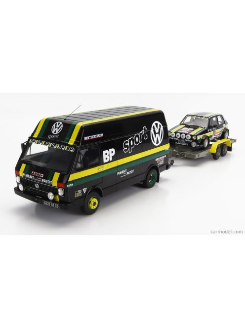 Ottomobile - Volkswagen Rally Set - Volkswagen Lt35 Van + Trailer + Golf Gti Mki Gr.2 Team Bp Racing Volkswagen Sport N 10 Rally Tour De France Automobile 1981 J.Panciatici - P.Thinnes Black Yellow Green