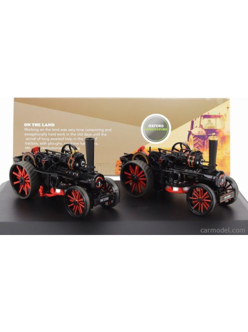 Oxford-Models - Fowler Set 2X Bb1 Tiger Tractor Ploughing Engine 1864 Black Red