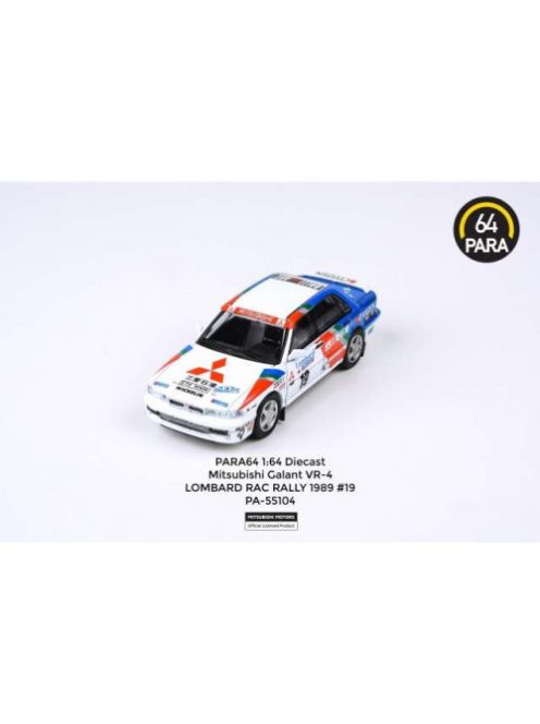 Para64 - 1:64 1989 Mitsubishi Galant Vr-4 #19 Winner Lombard Rally Rac Left Hand Drive, White/Red/Blue