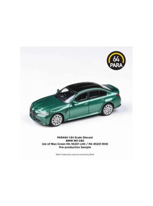 Para64 - 1:64 2020 Bmw M3 G80 Left Hand Drive, Isle Of Man Green