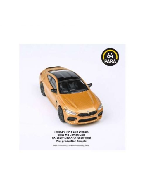 Para64 - 1:64 Bmw M8 Coupe Left Hand Drive, Ceylon Gold